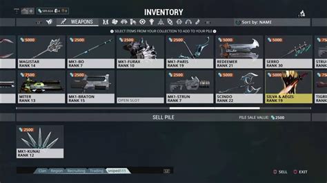 warframe how to delete weapons
